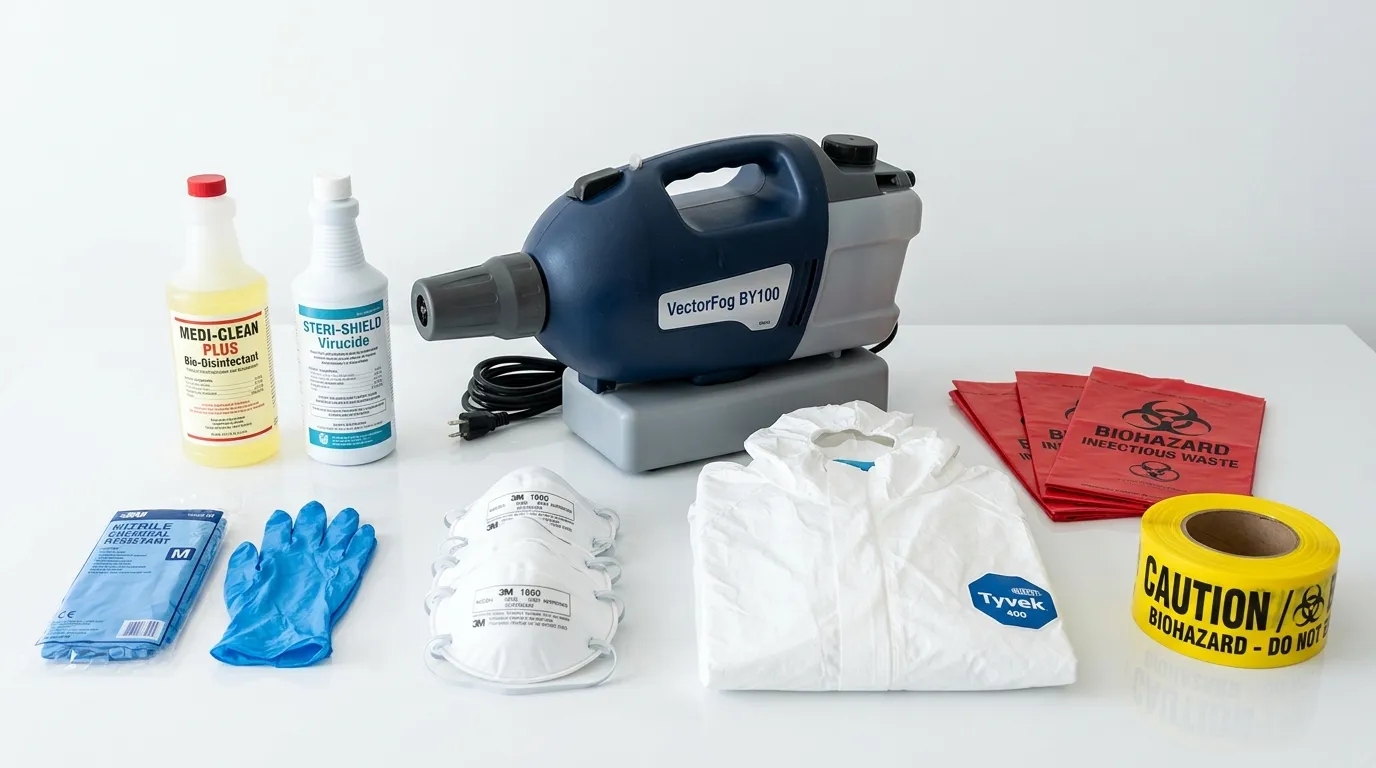 Professional biohazard remediation crew working in Garden City